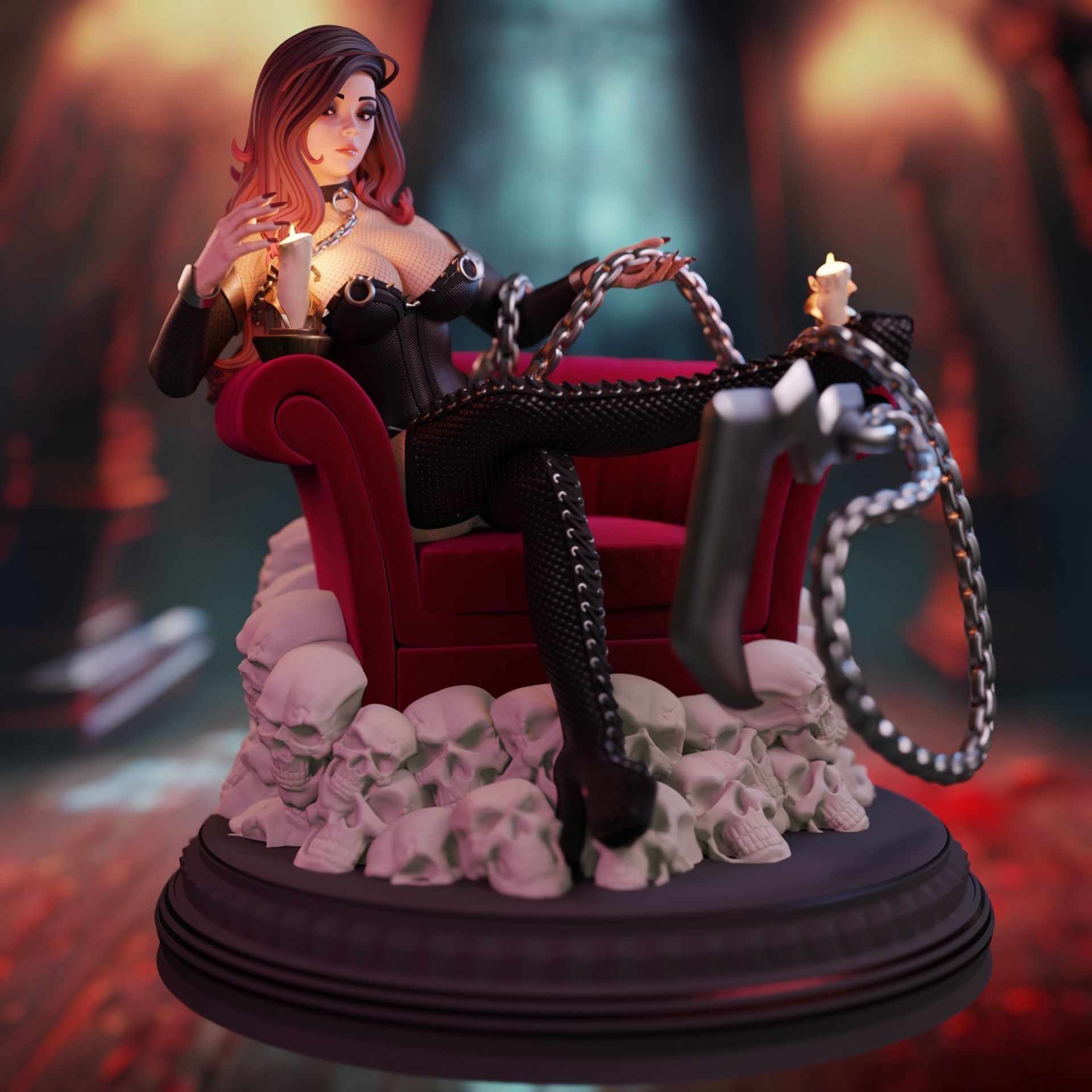 Vampire Queen - presupported - QB Works 3D print model_11