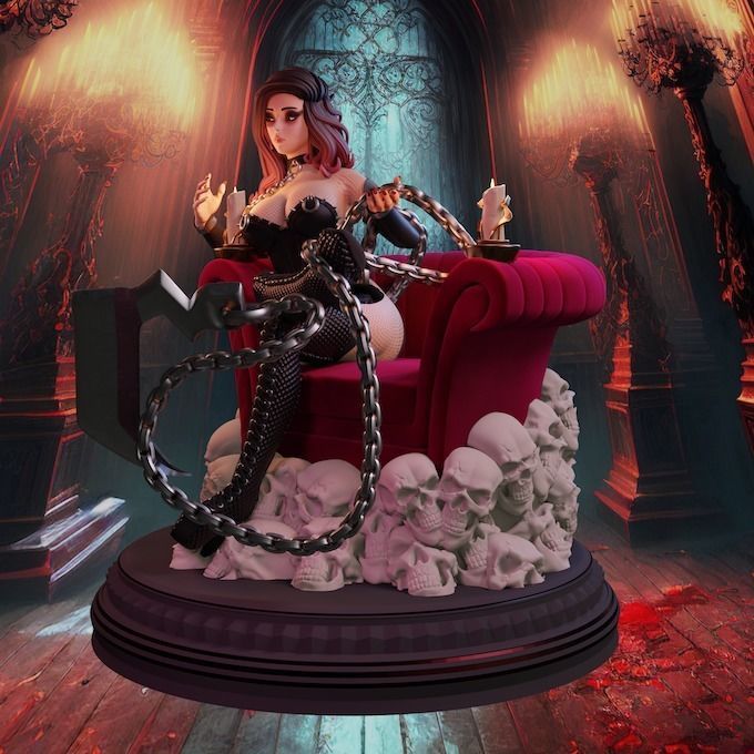 Vampire Queen - presupported - QB Works 3D print model_14