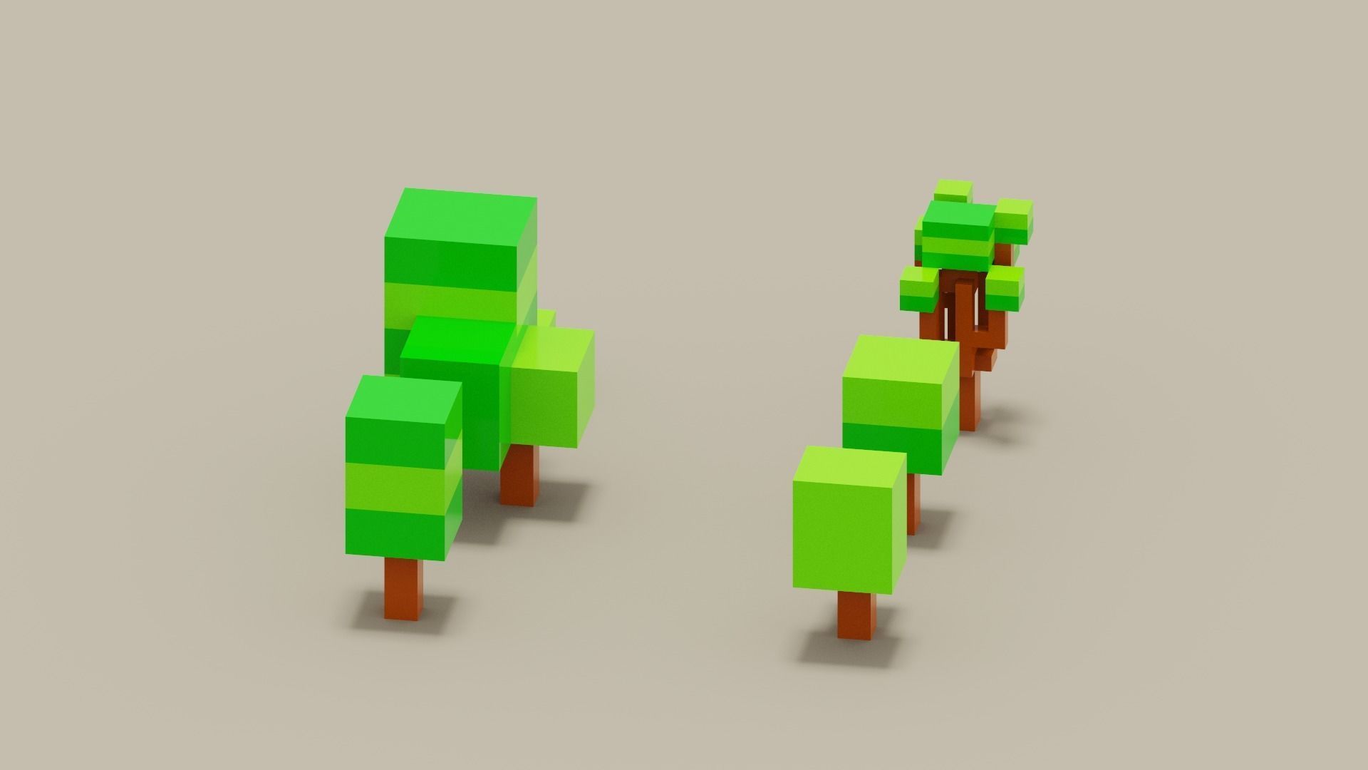 Isometric 3d Tree Set Low-poly 3D model_16