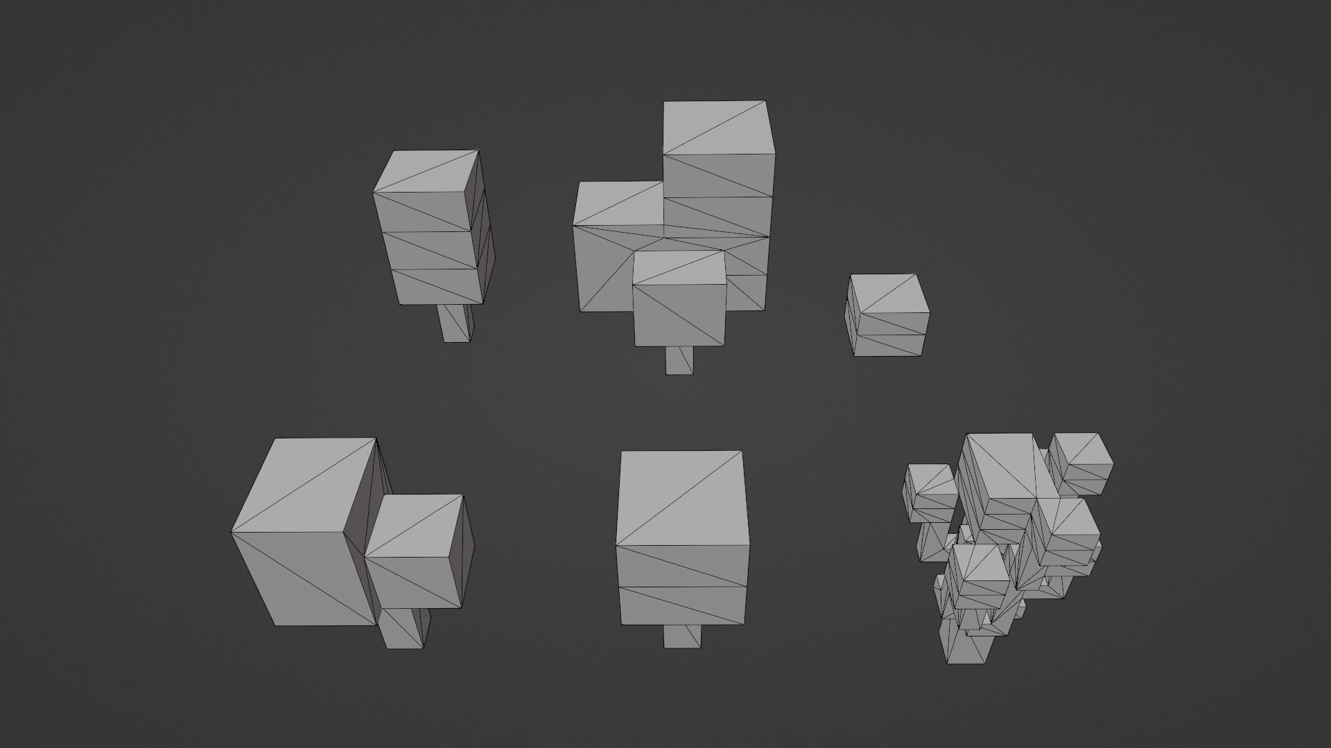 Isometric 3d Tree Set Low-poly 3D model_18