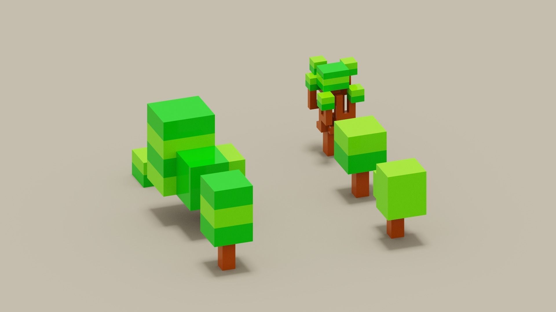 Isometric 3d Tree Set Low-poly 3D model_15