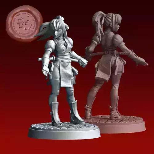 Kasumi - Dead or Alive - 32mm Miniature 3D print model
