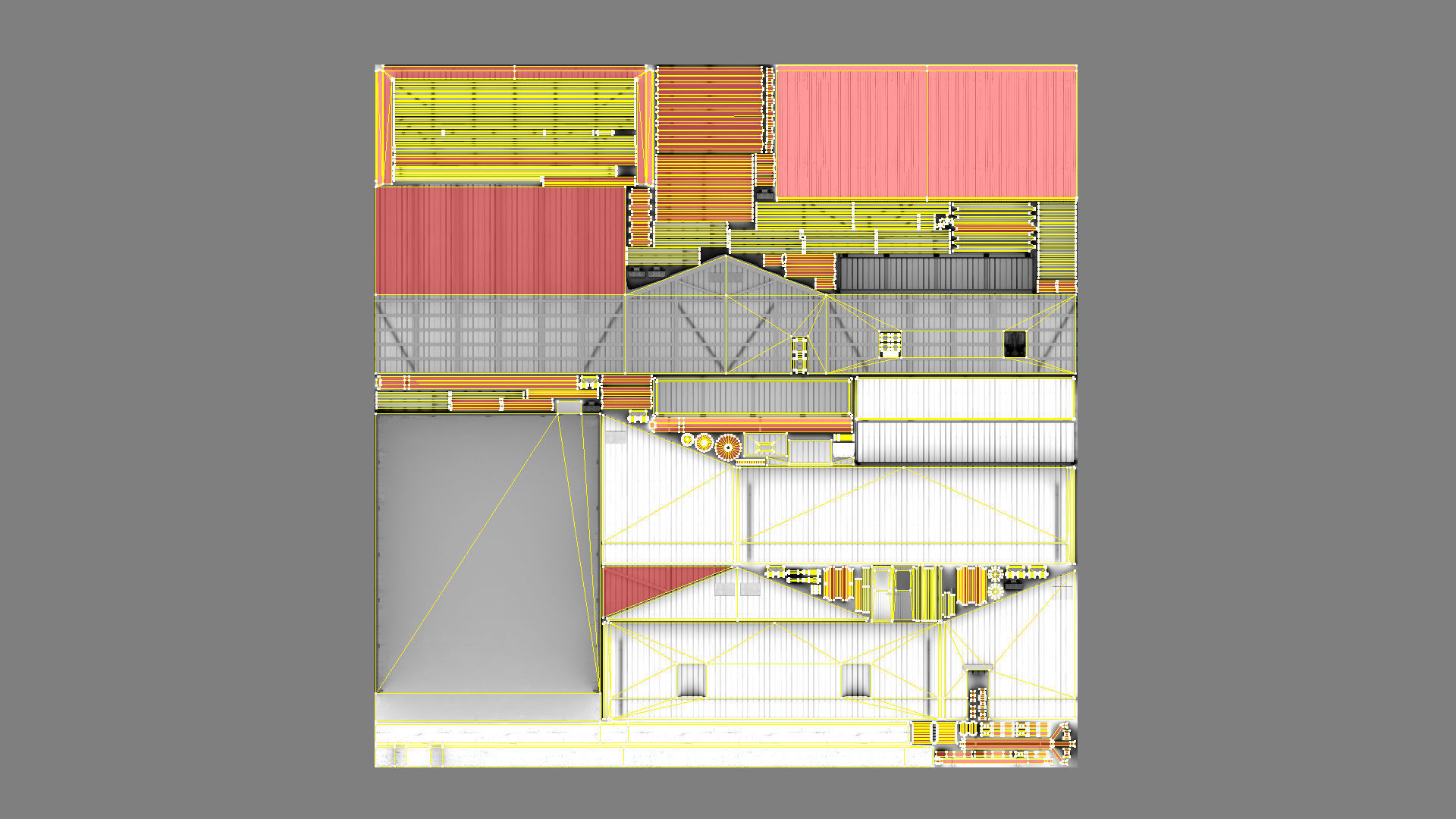 Airfield Hangar 12m Vr2 YELLOW Low-poly 3D model_22