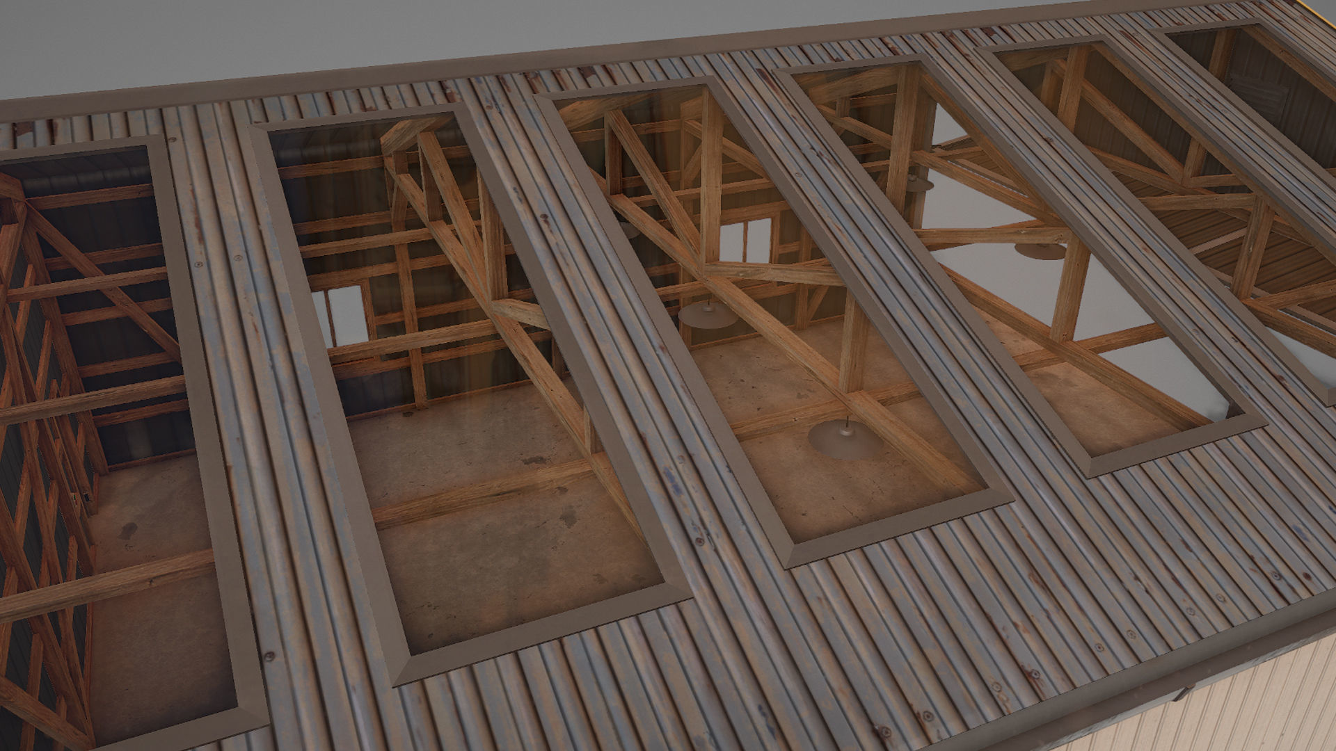 Airfield Hangar 12m Vr2 YELLOW Low-poly 3D model_19
