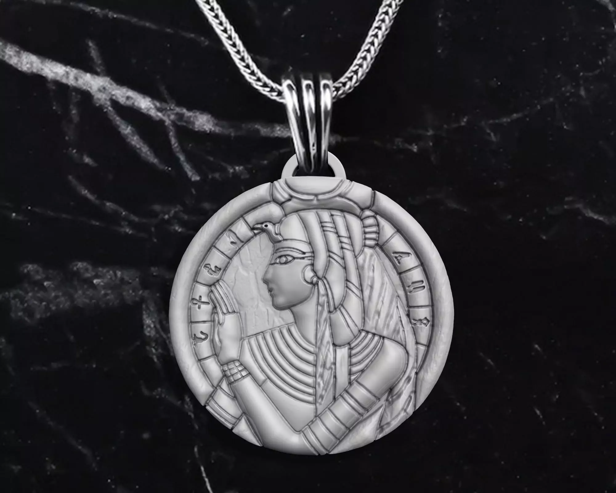 CLEOPATRA QUEEN ANCIENT EGYPT PENDANT M01 3D print model