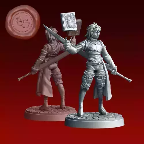 Nier and Grimoire Weiss - Nier - 32mm Miniature