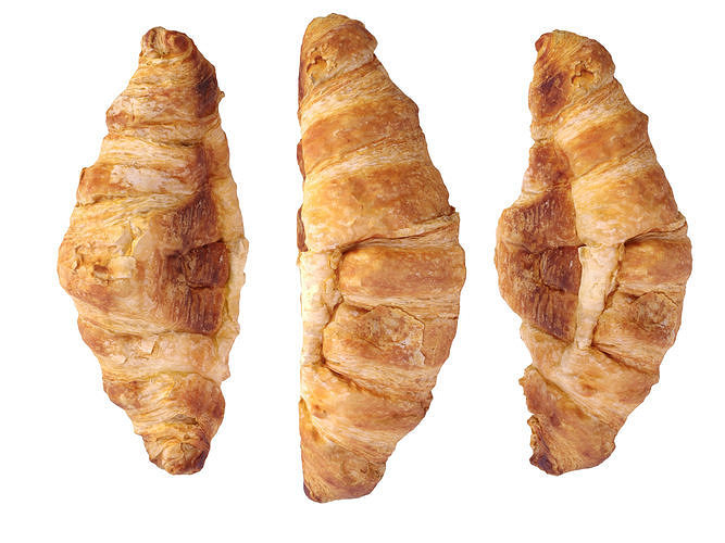 Mini butter croissants 3D model 6