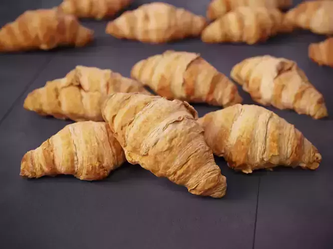 Mini butter croissants 3D model