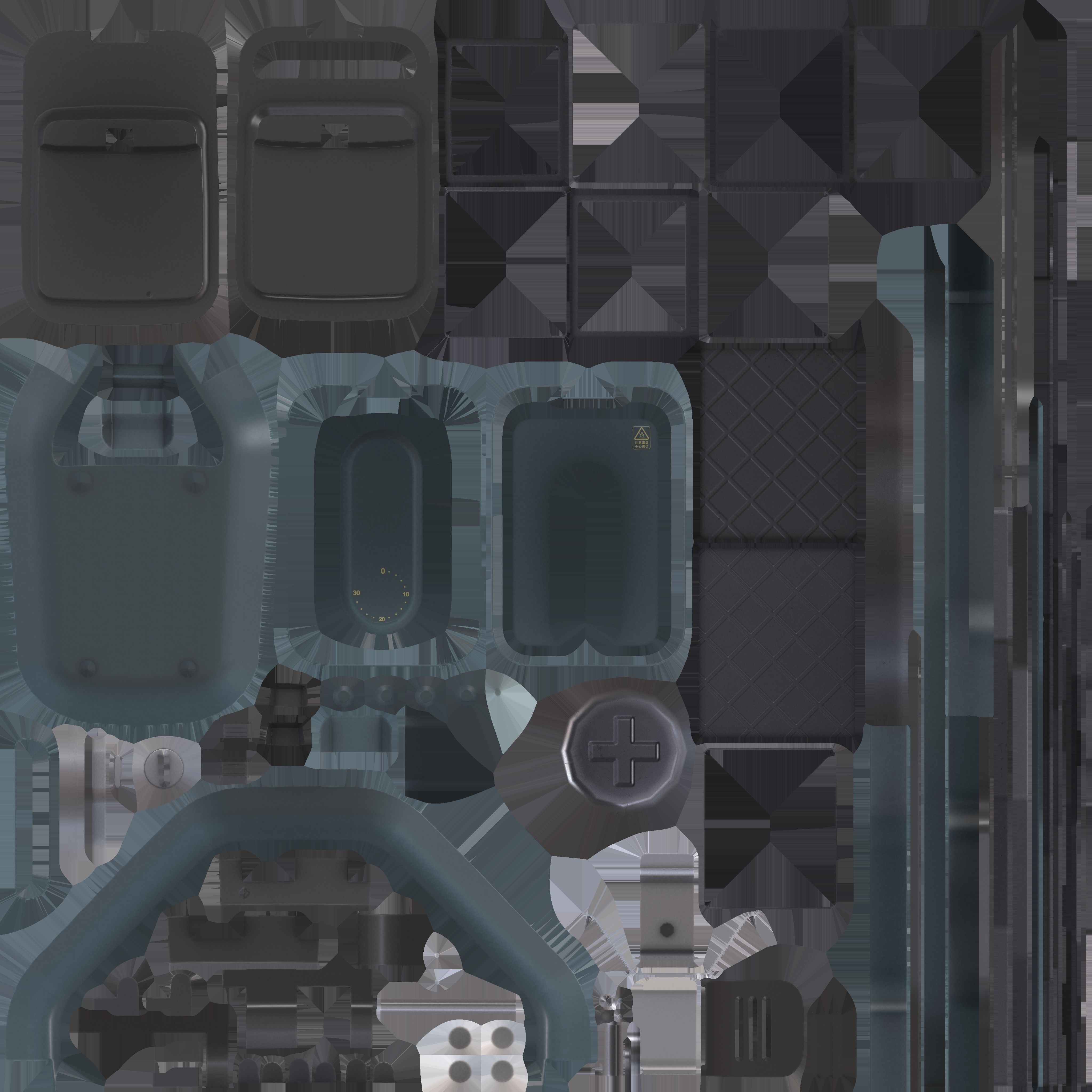 Game Ready Waffle Machine Low-poly 3D model_14