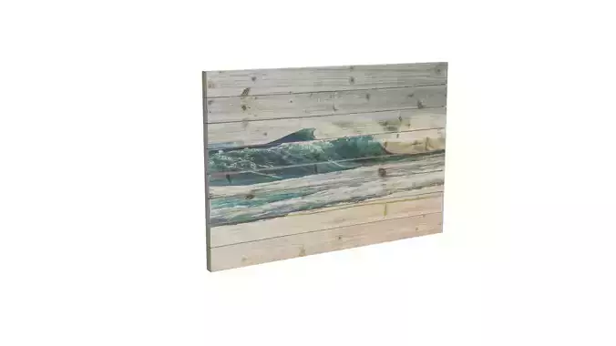 Blue Waves Wood Wall Art