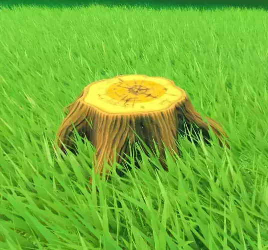 Stylized Stump Low-poly 3D model