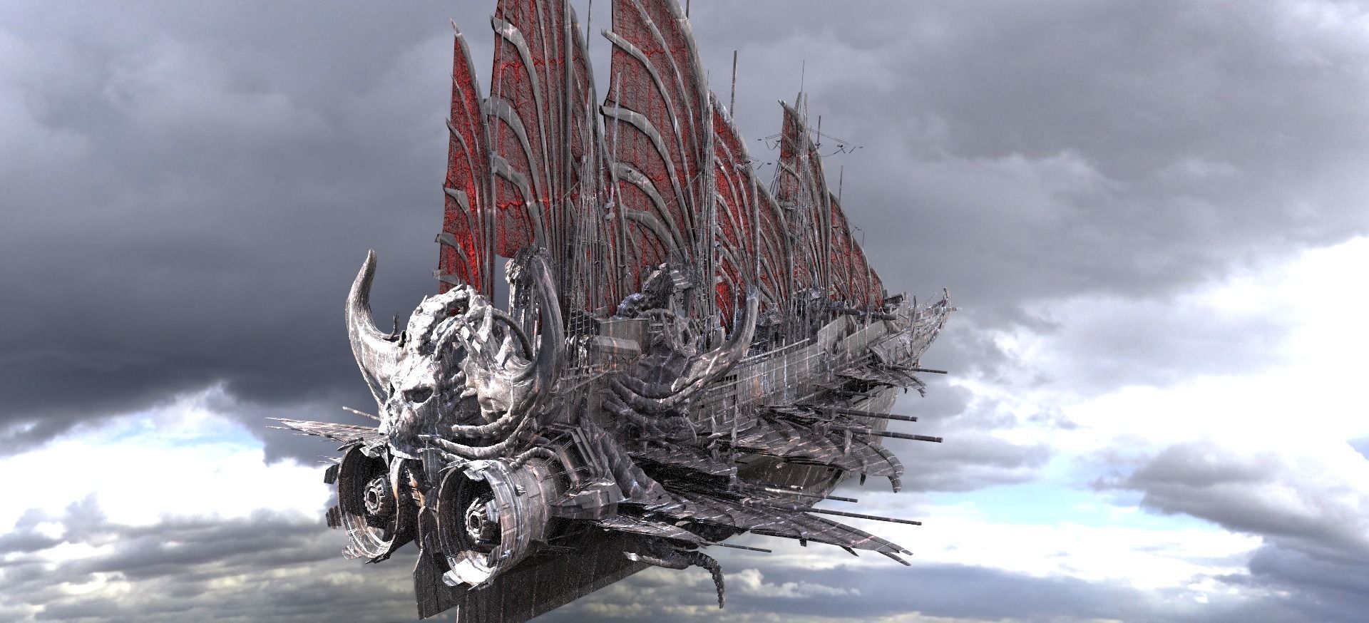 Cthulhu Airship 2 ships  3D model_2