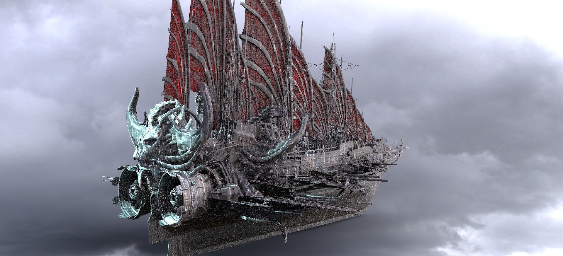 Cthulhu Airship 2 ships  3D model_5