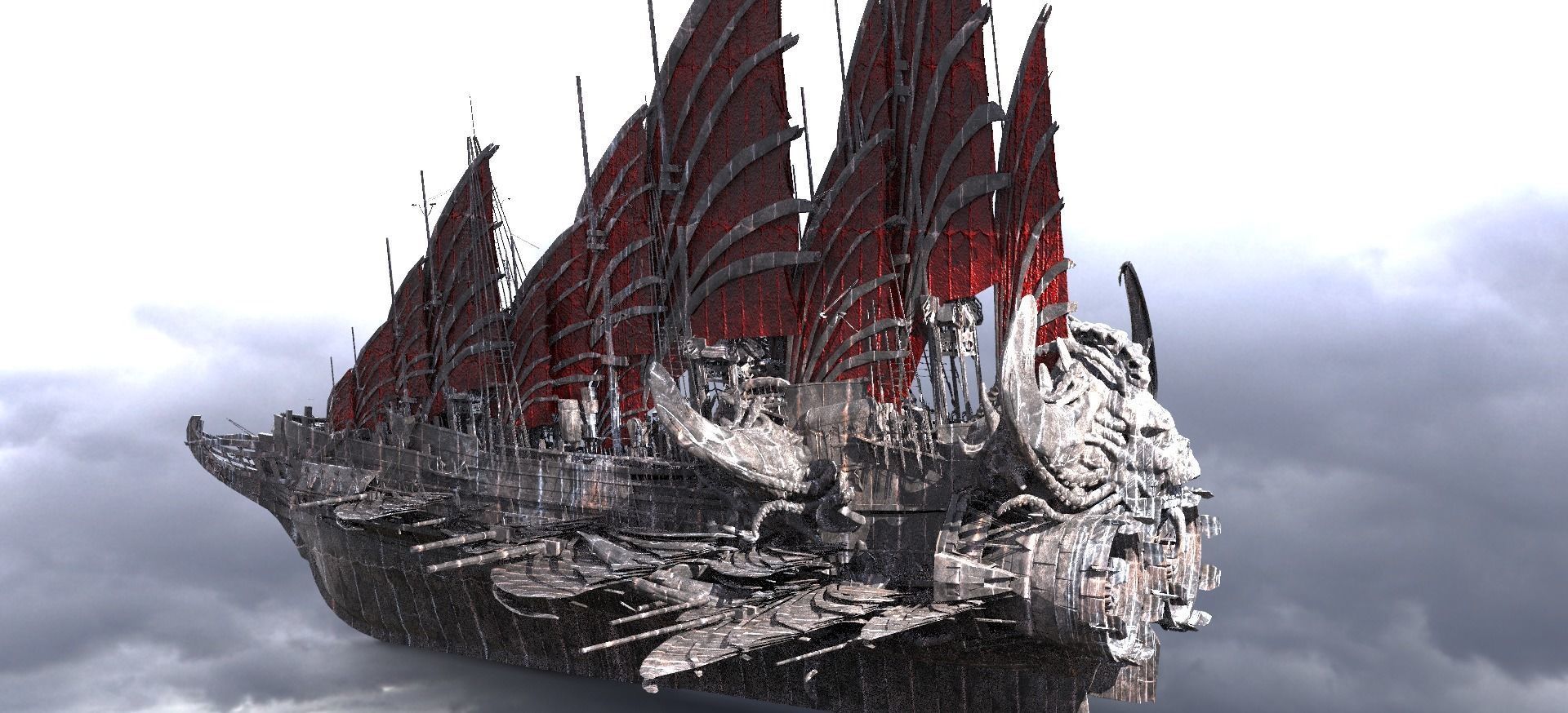 Cthulhu Airship 2 ships  3D model_3