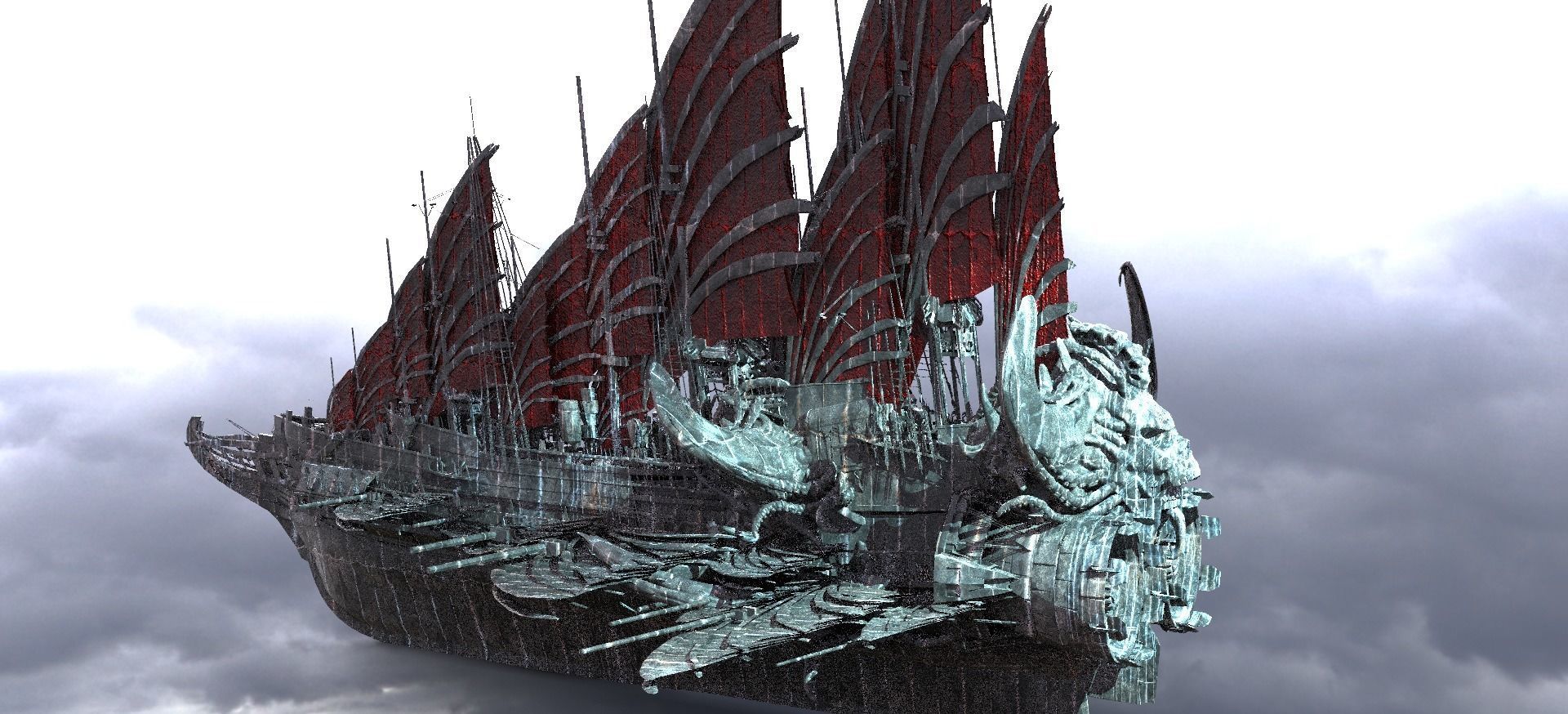 Cthulhu Airship 2 ships  3D model_4