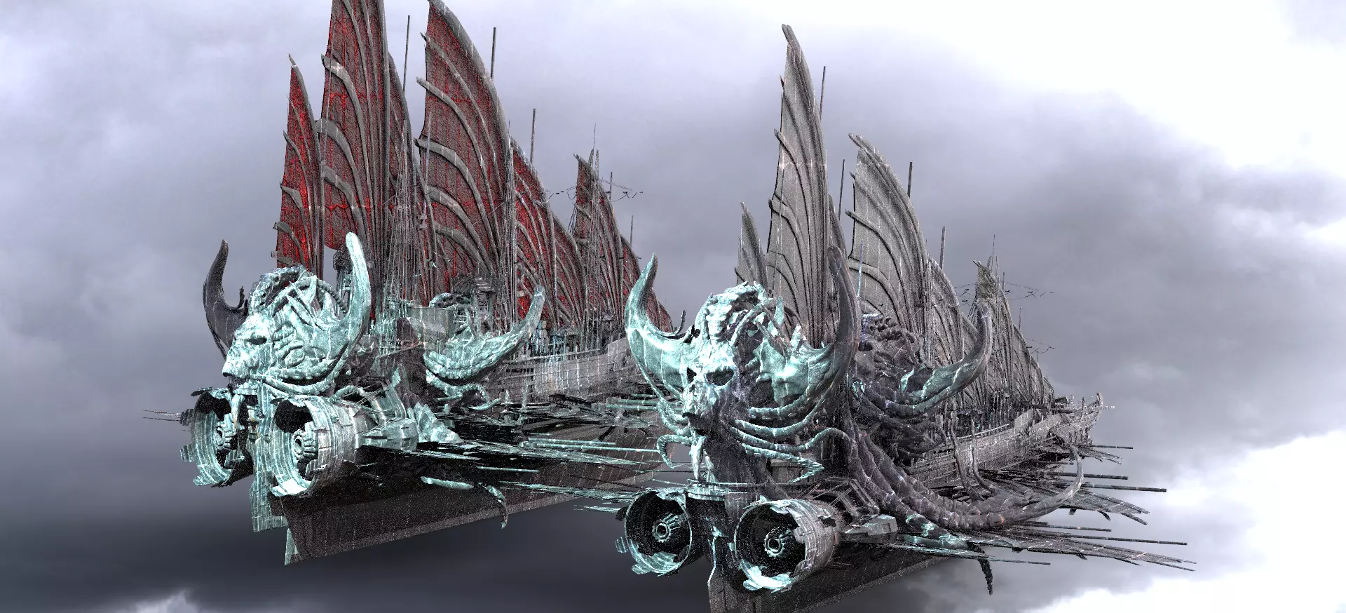 Cthulhu Airship 2 ships  3D model_0