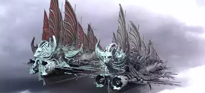 Cthulhu Airship 2 ships  3D model