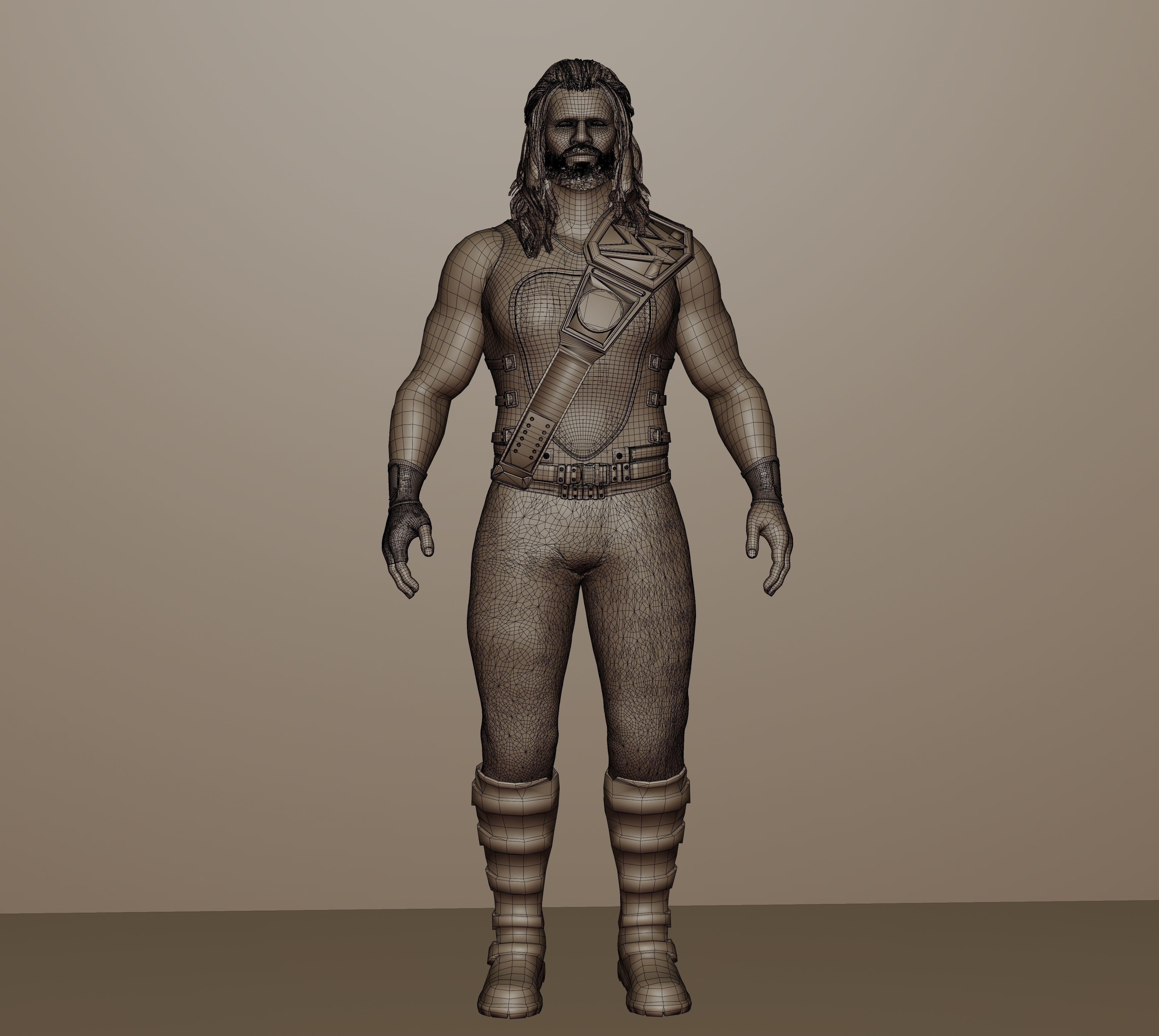 Roman Reigns WWE Low-poly 3D model_4
