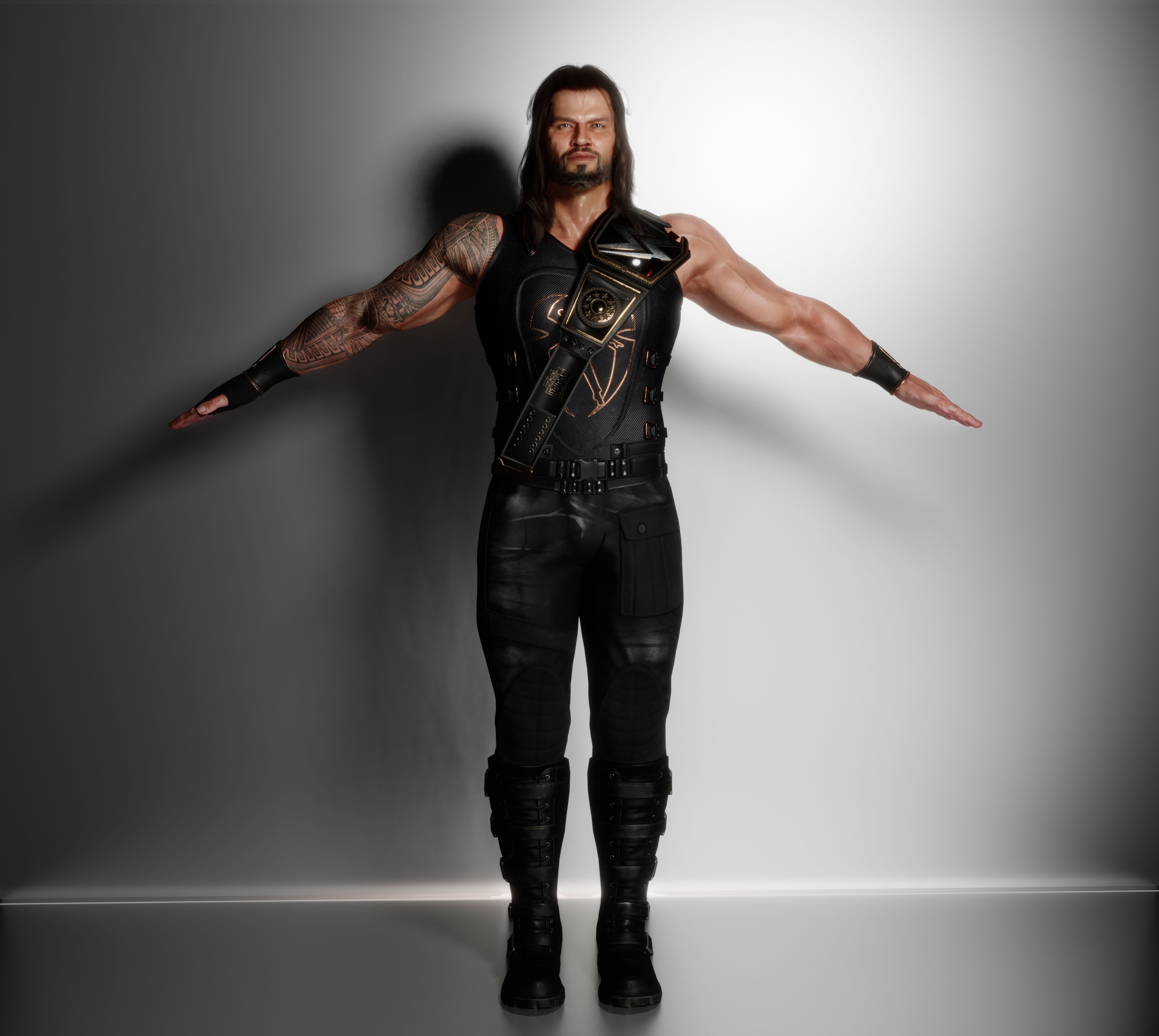 Roman Reigns WWE Low-poly 3D model_3