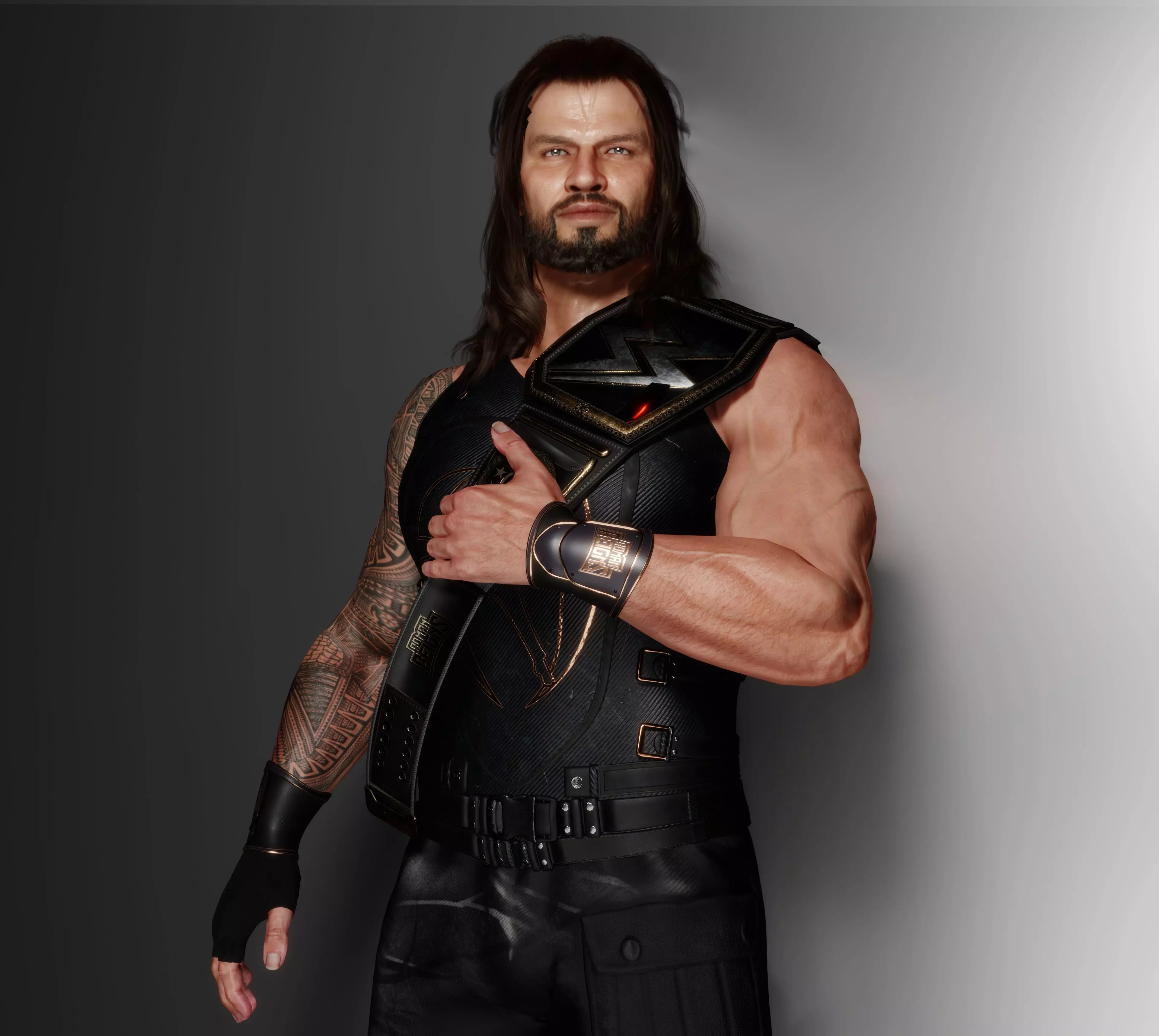 Roman Reigns WWE Low-poly 3D model_0