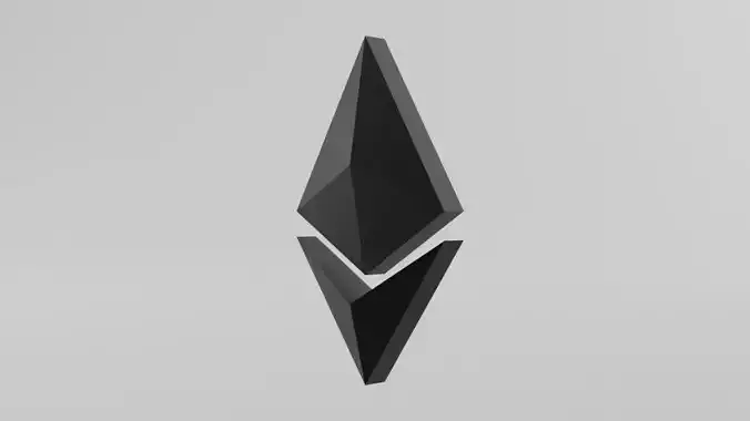 Ethereum logo Low-poly 3D model