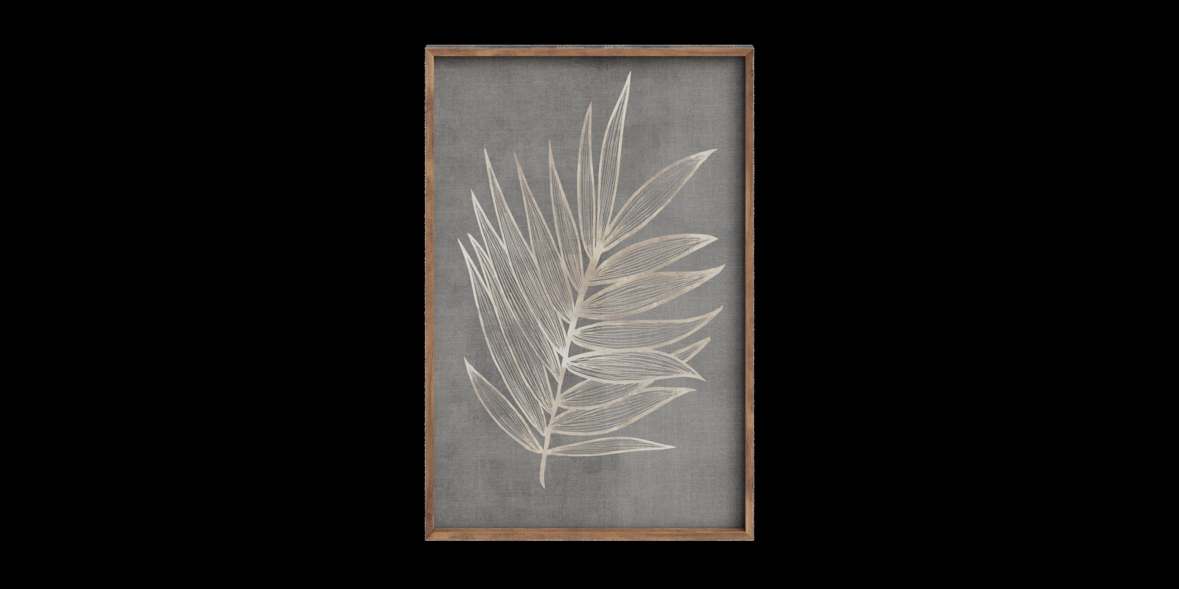 Neutral Tones And Gold Accent Leaf Canvas Art Low-poly 3D model_8