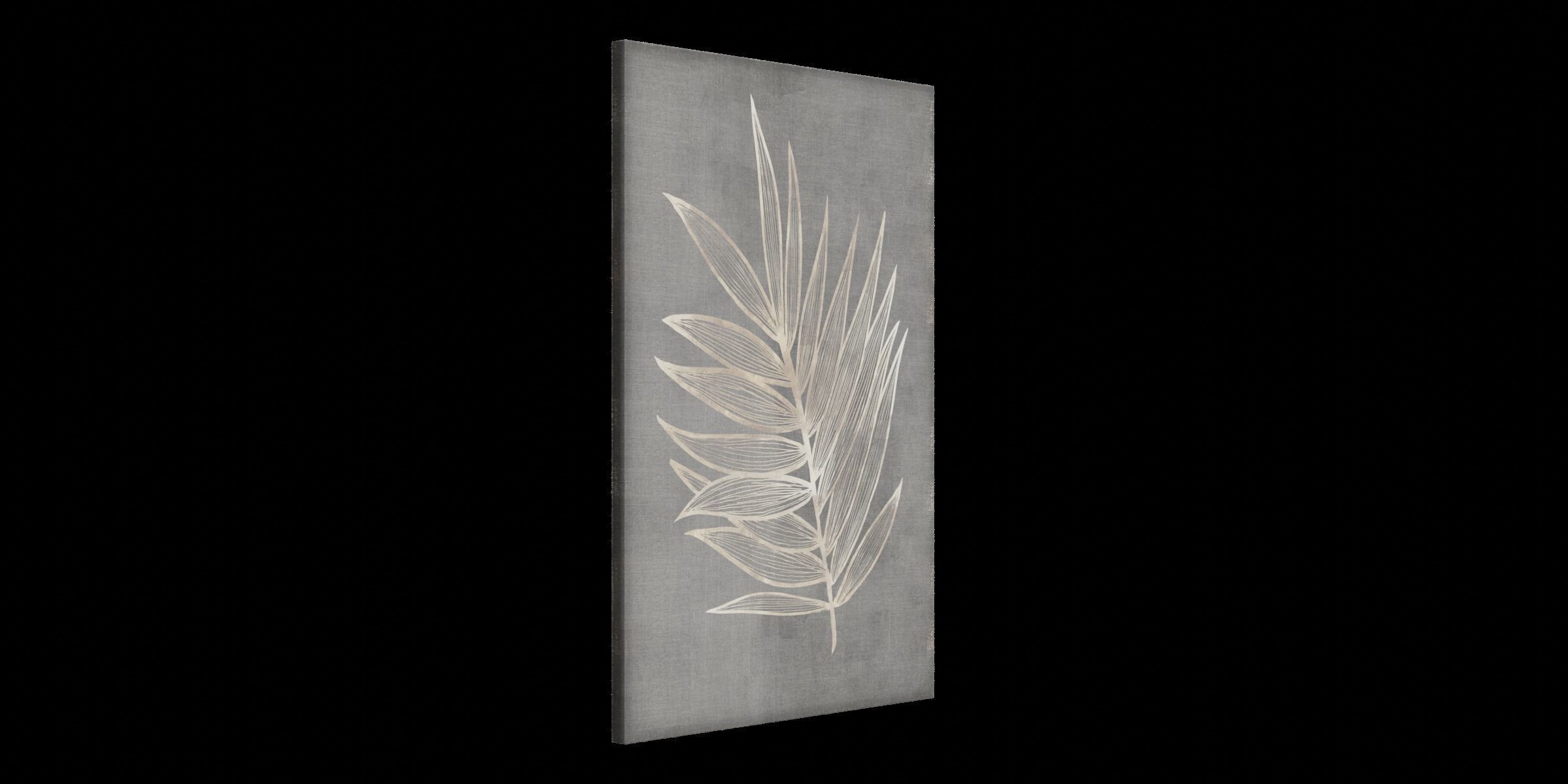 Neutral Tones And Gold Accent Leaf Canvas Art Low-poly 3D model_5