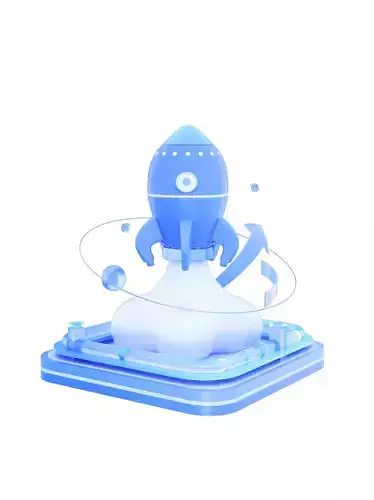 3d glass rocket model