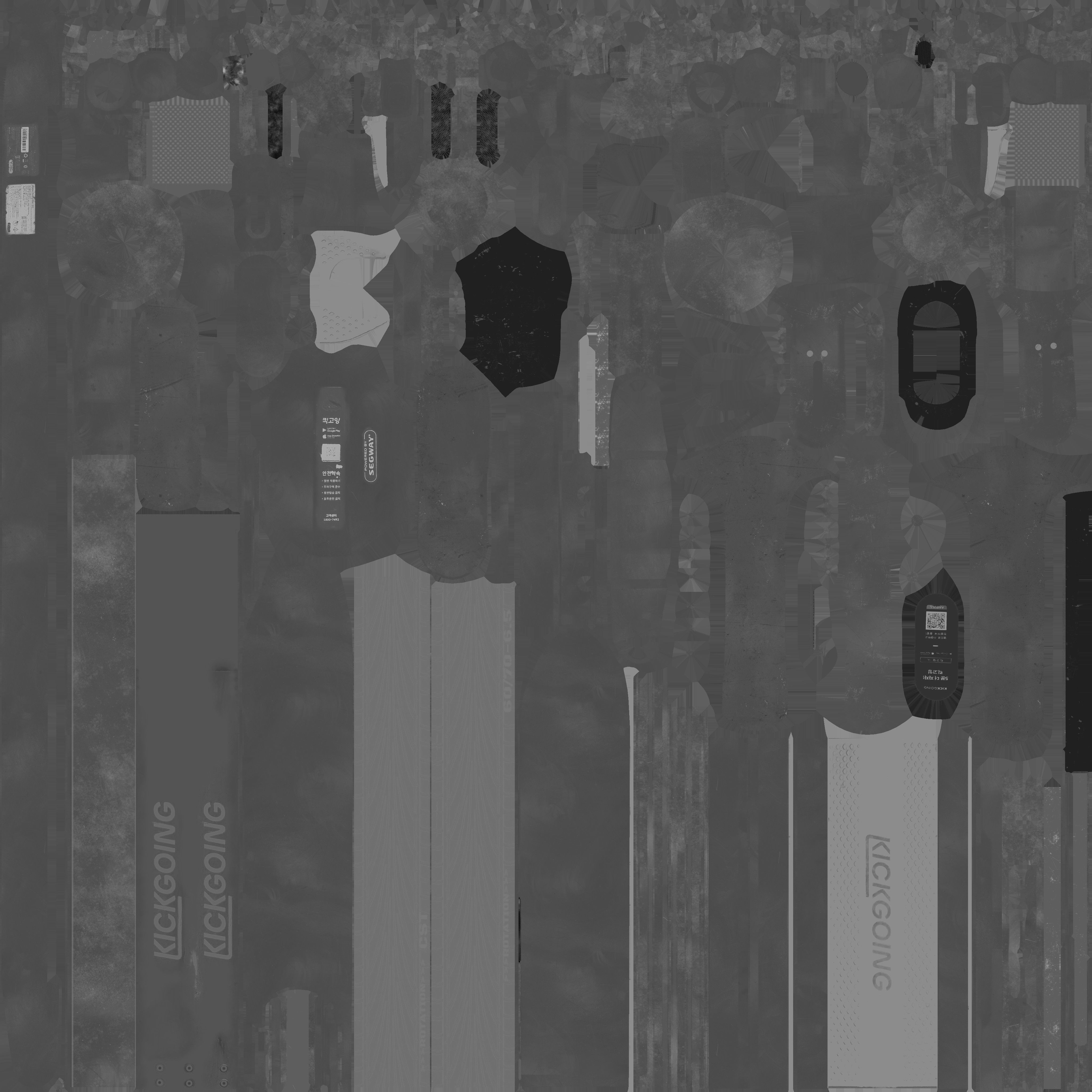 Game Ready Electronic Kickboard Low-poly 3D model_14