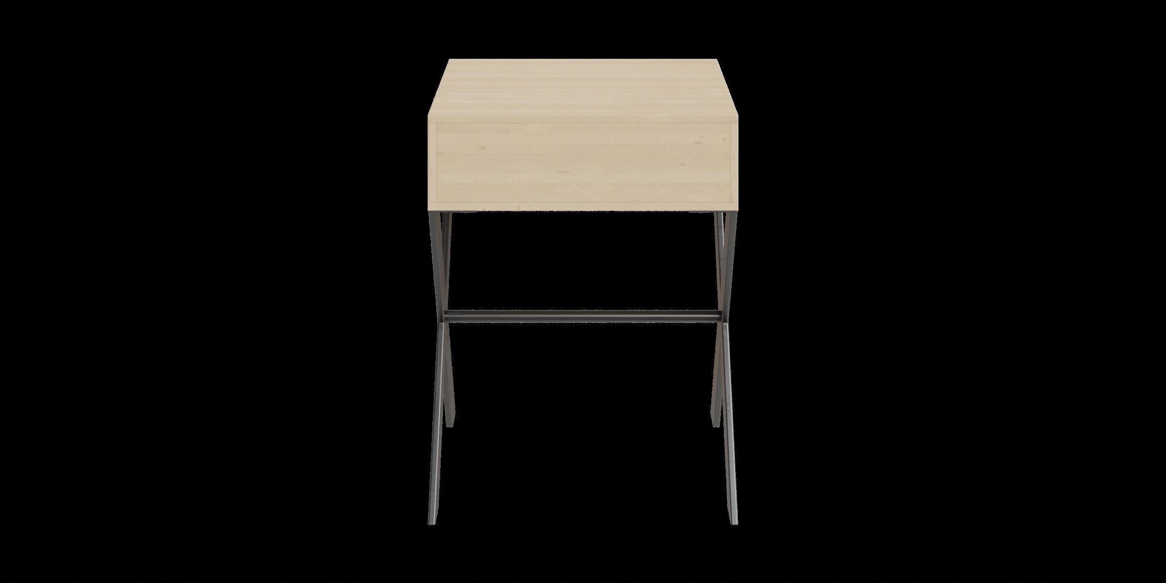 X Leg 1-Drawer Metal And Wood Side Table Low-poly 3D model_10