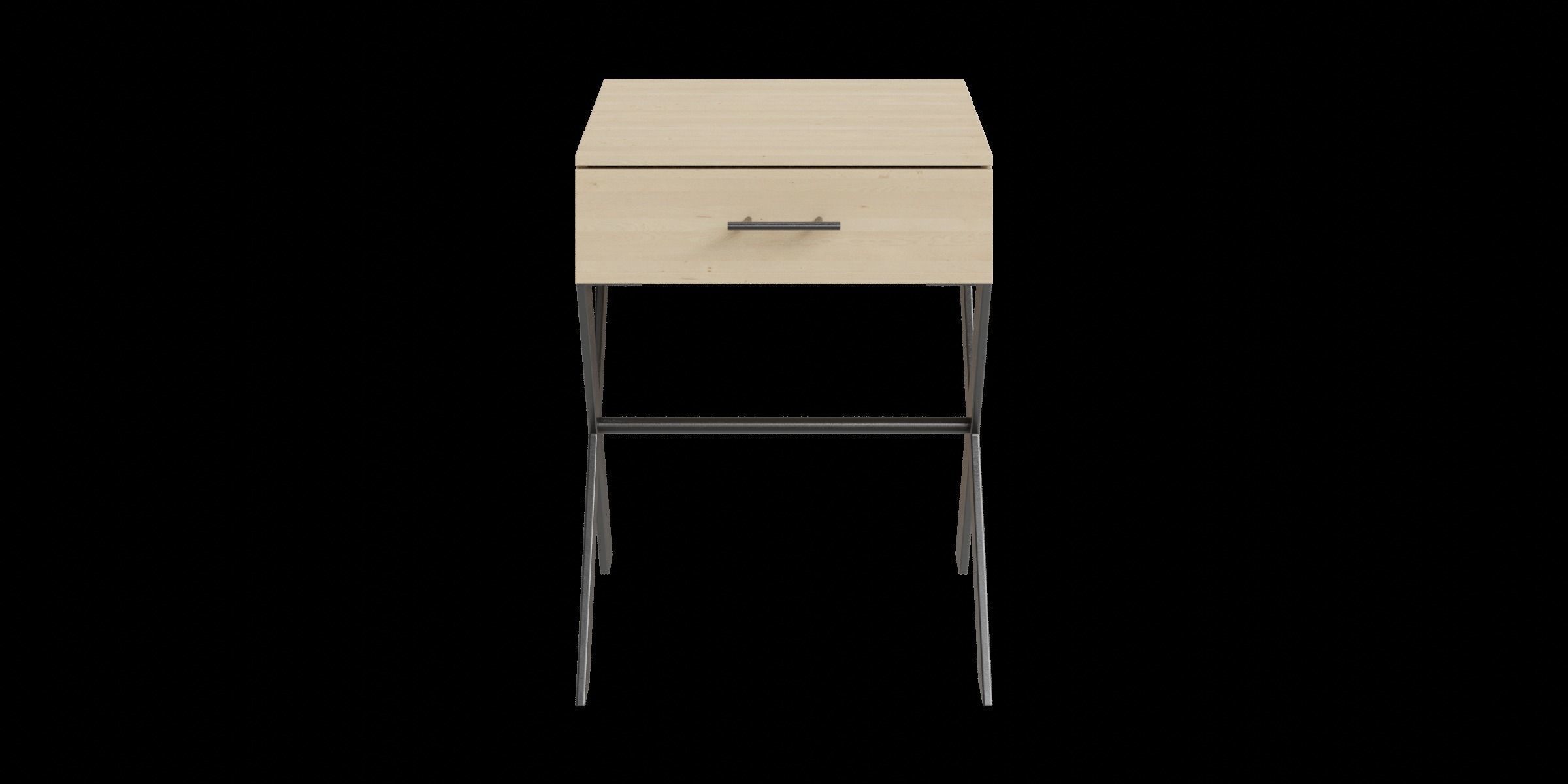 X Leg 1-Drawer Metal And Wood Side Table Low-poly 3D model_8