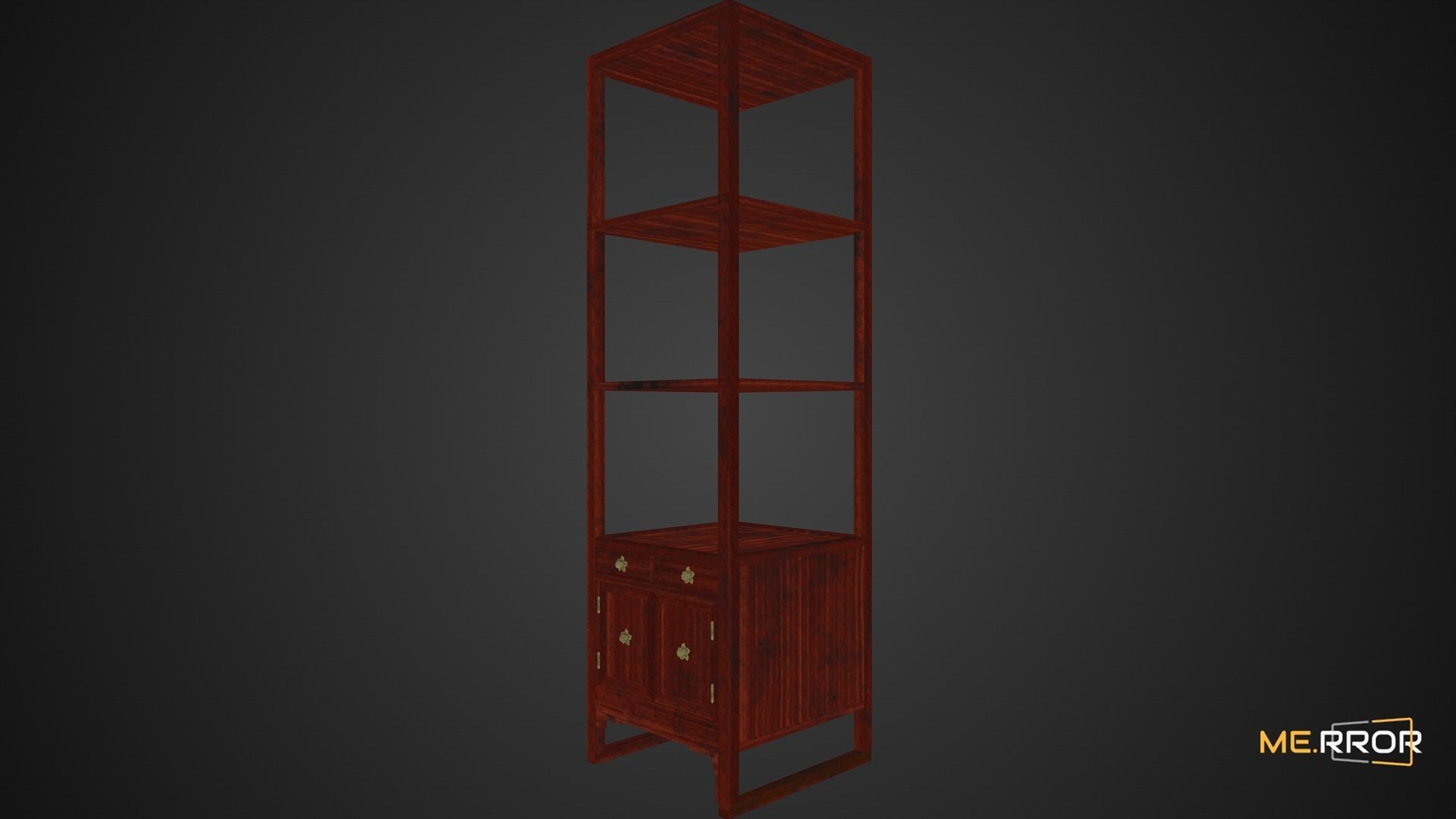 Game Ready Traditional 4th Floor Shelf Low-poly 3D model_7