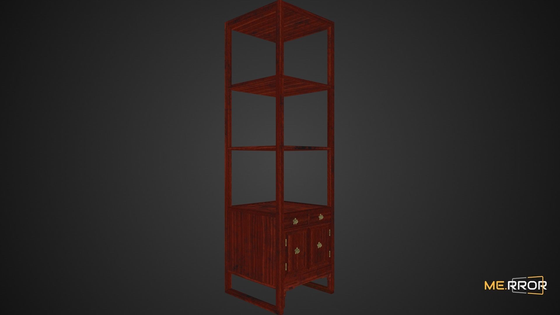 Game Ready Traditional 4th Floor Shelf Low-poly 3D model_6
