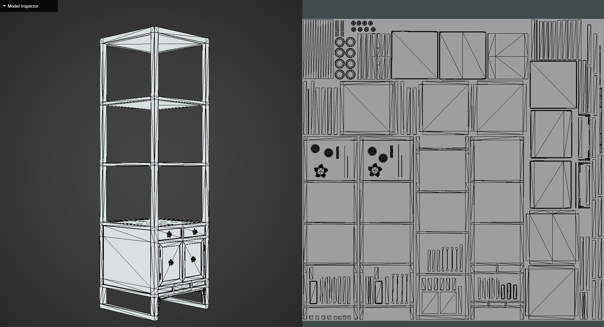 Game Ready Traditional 4th Floor Shelf Low-poly 3D model_13