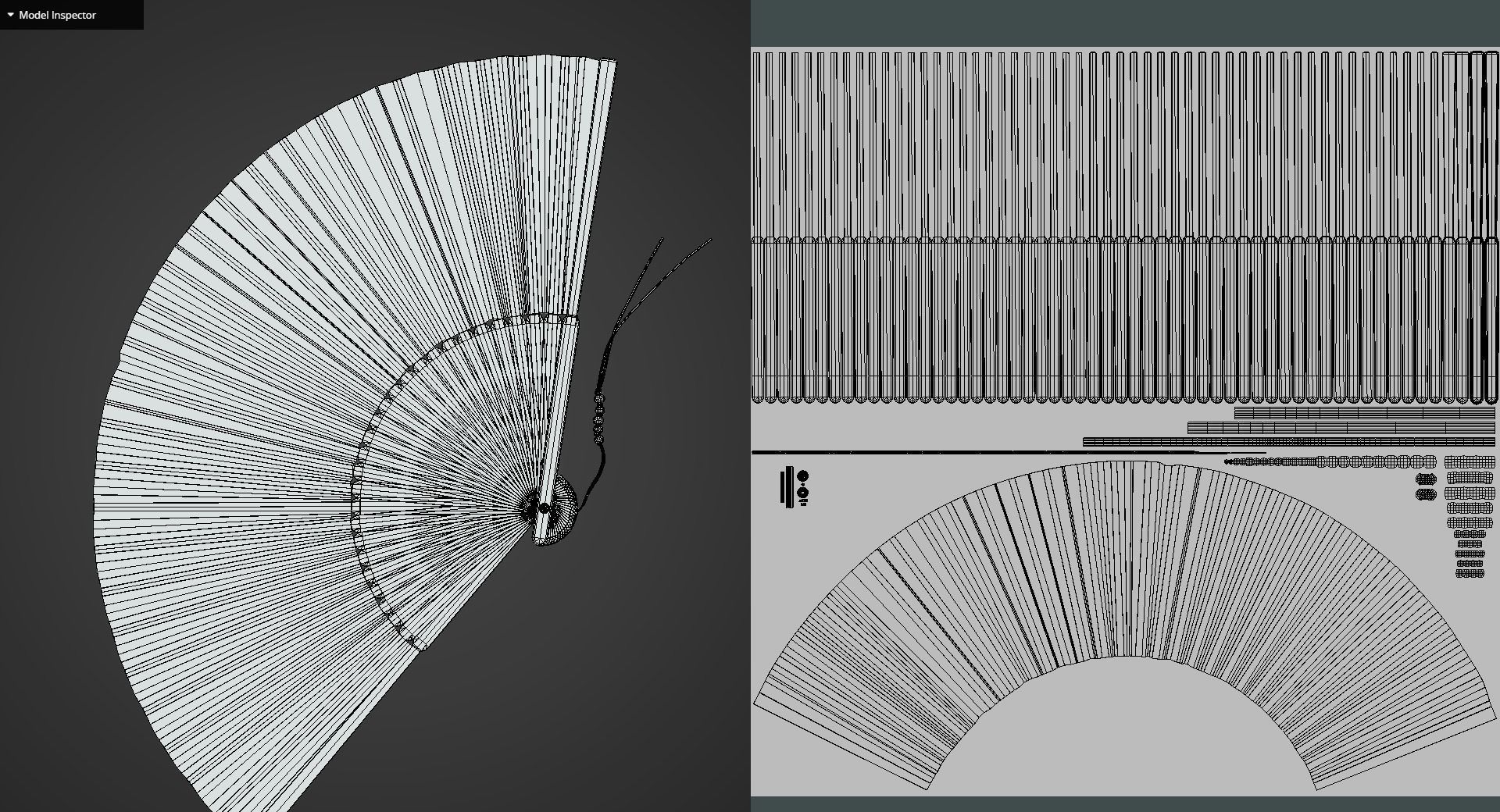 Game Ready Korean Traditional Fan Low-poly 3D model_8