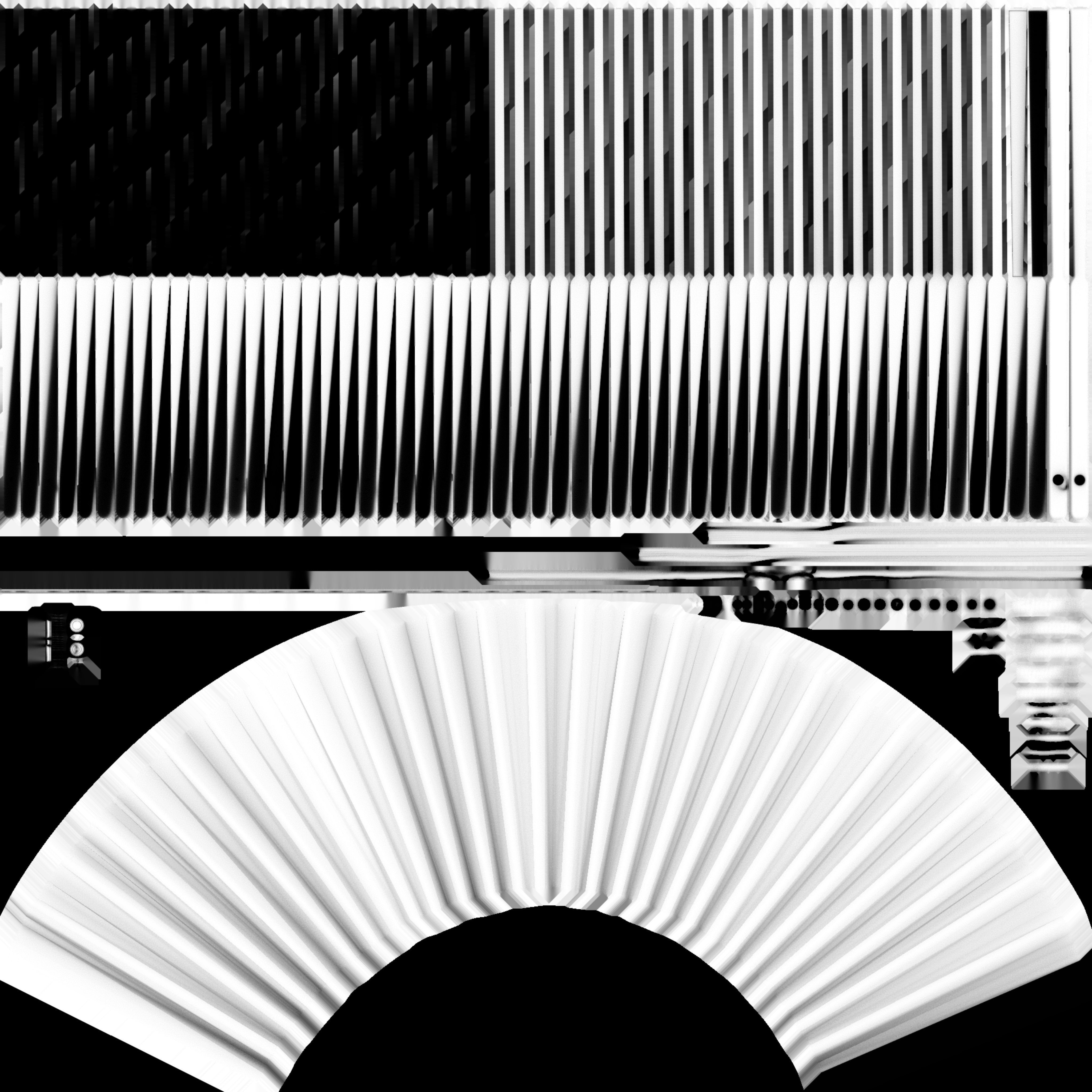 Game Ready Korean Traditional Fan Low-poly 3D model_15