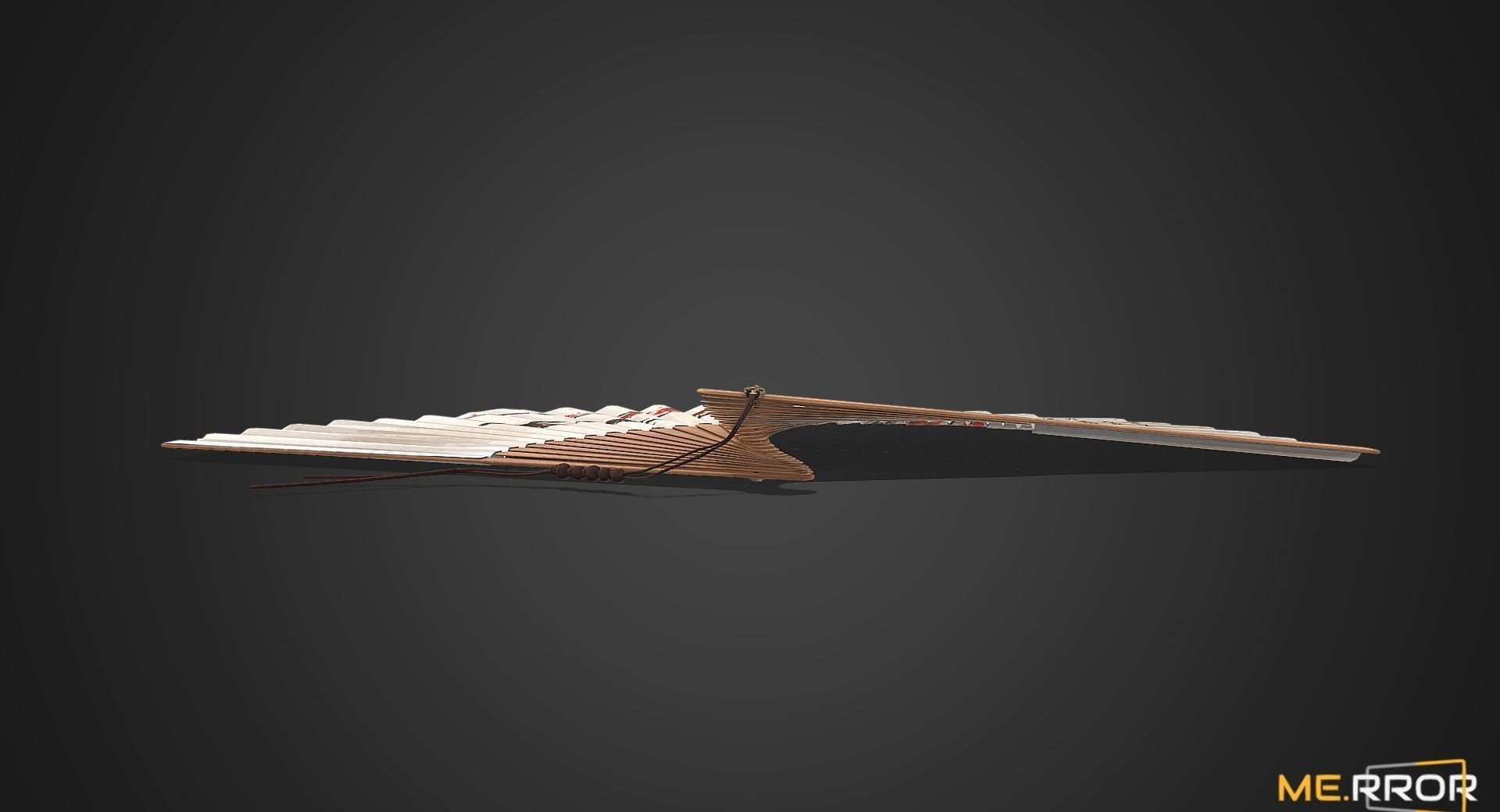 Game Ready Korean Traditional Fan Low-poly 3D model_3