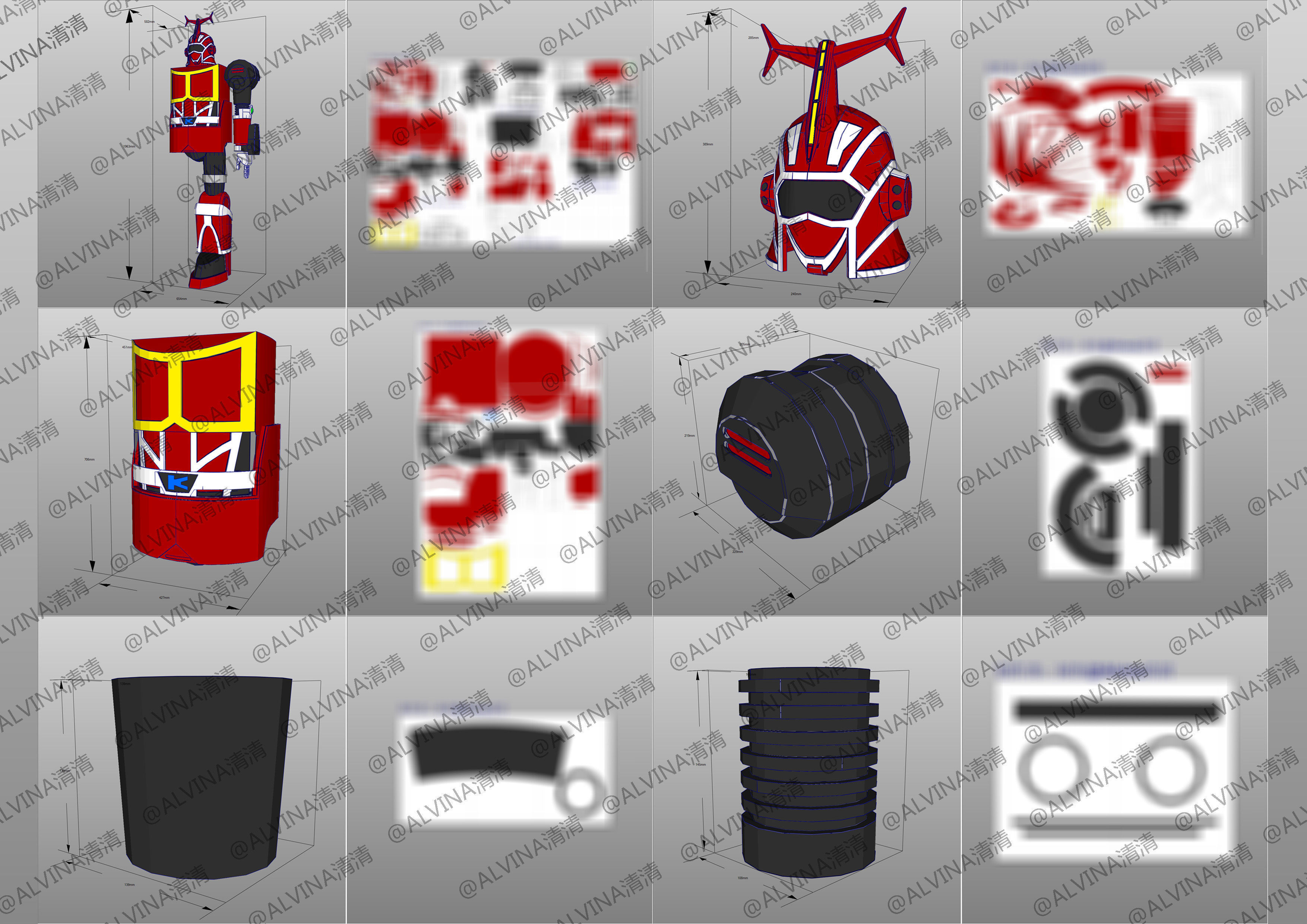 B-Robo Kabutack Super Transform Form Cosplay Pepakura Foam Full Low-poly 3D model_2