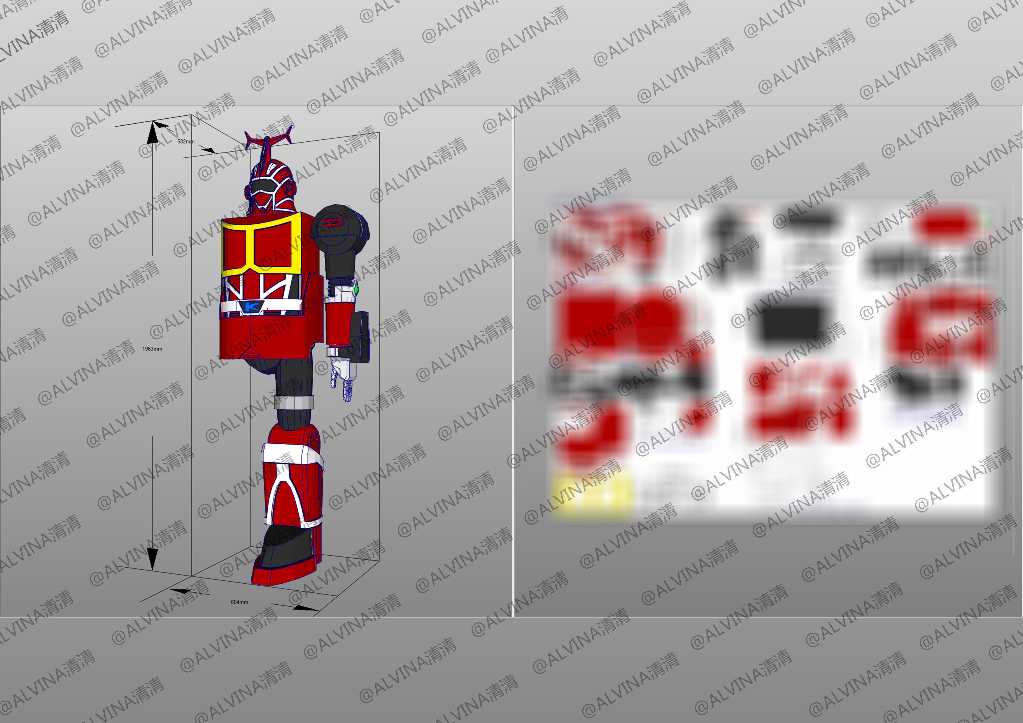 B-Robo Kabutack Super Transform Form Cosplay Pepakura Foam Full Low-poly 3D model_4