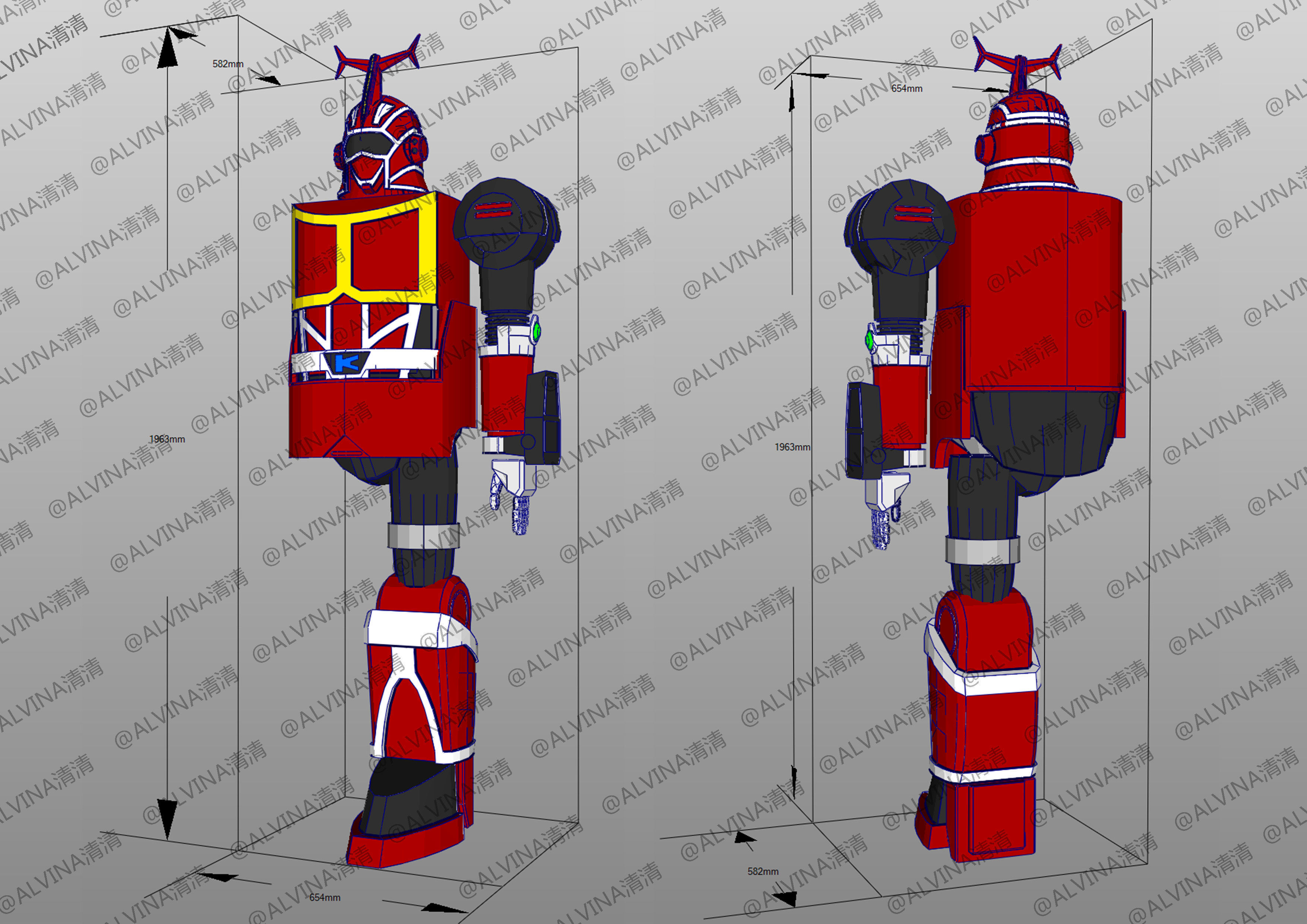 B-Robo Kabutack Super Transform Form Cosplay Pepakura Foam Full Low-poly 3D model_1