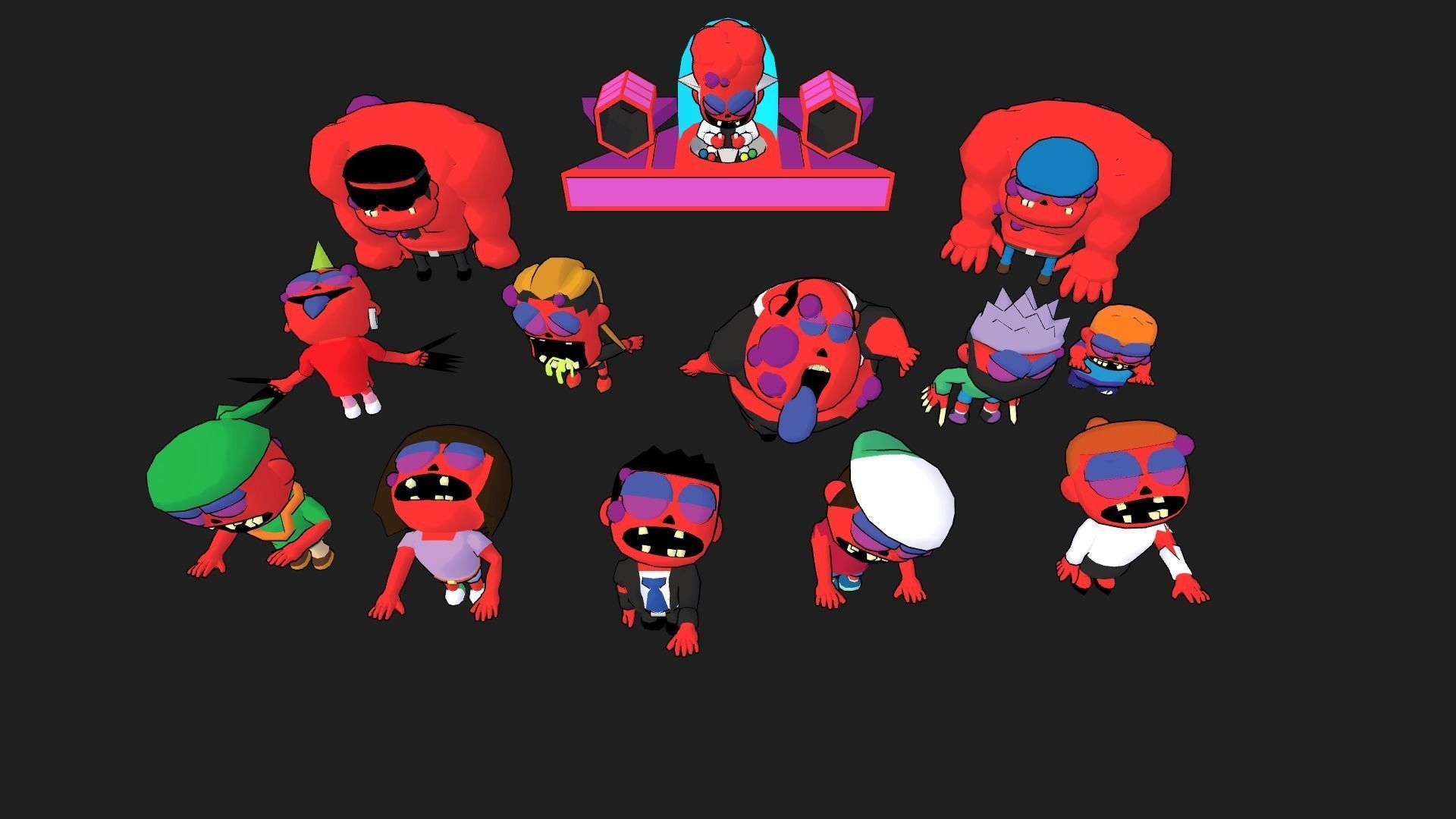 Low Poly Zombie Pack Low-poly 3D model_6