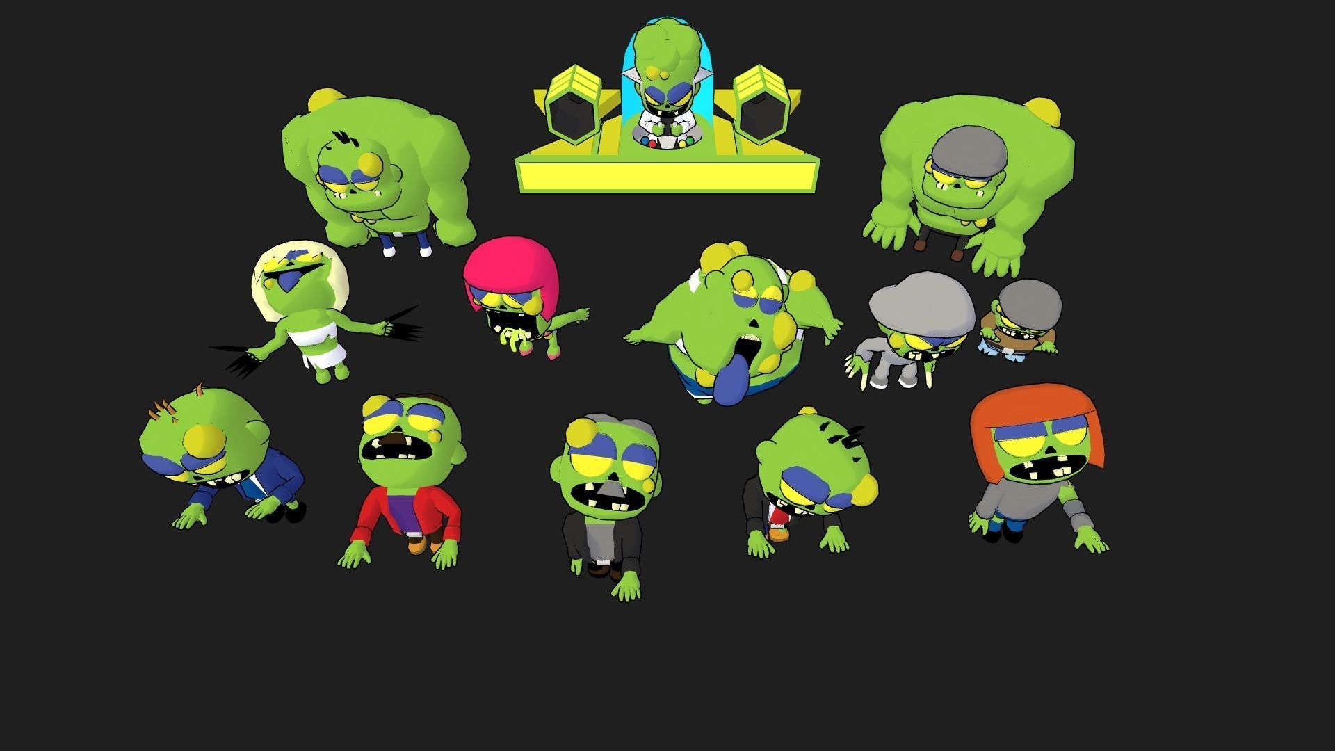 Low Poly Zombie Pack Low-poly 3D model_2