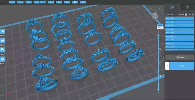 12 Women rings 3D model 3D printable