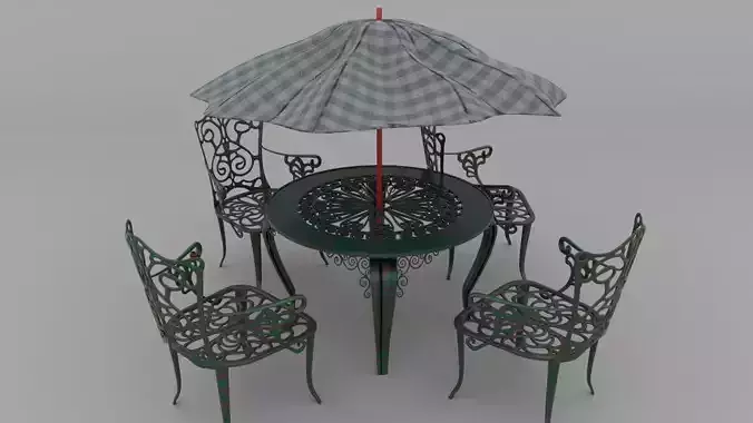 hierro forjado mesa y sillas