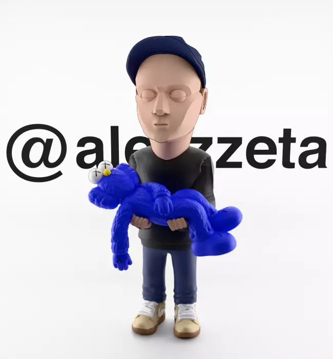 Kaws Authors Brian Donnelly Textured Low-poly 3D model_2