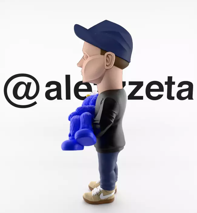 Kaws Authors Brian Donnelly Textured Low-poly 3D model_11