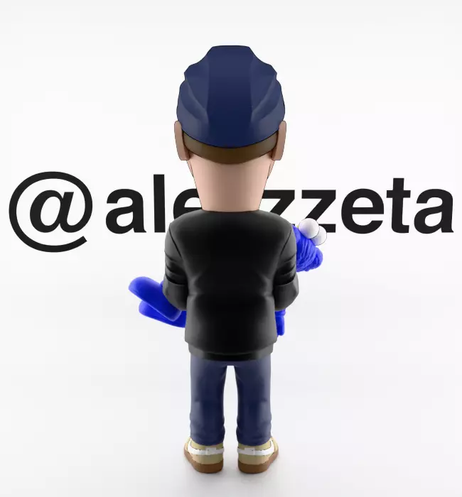 Kaws Authors Brian Donnelly Textured Low-poly 3D model_19