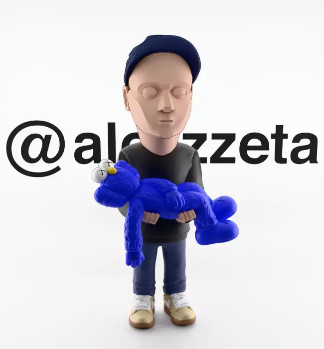 Kaws Authors Brian Donnelly Textured Low-poly 3D model_36