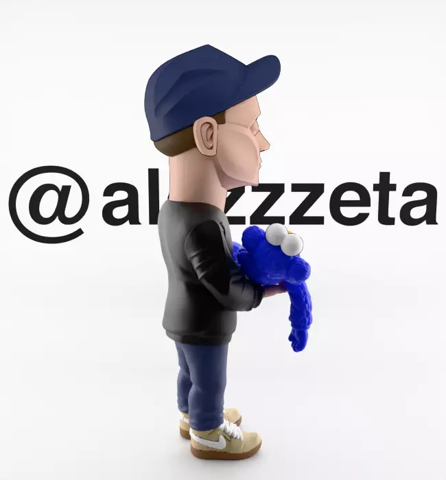 Kaws Authors Brian Donnelly Textured Low-poly 3D model_26