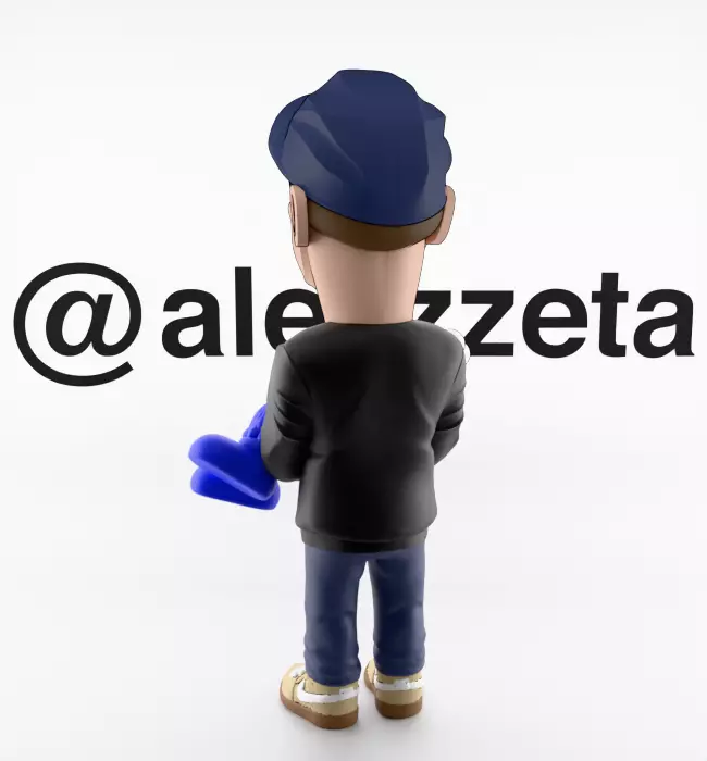 Kaws Authors Brian Donnelly Textured Low-poly 3D model_17